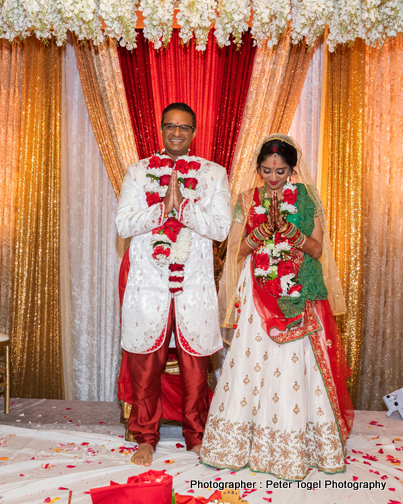 Newly Weds Couple under Wedding Mandap