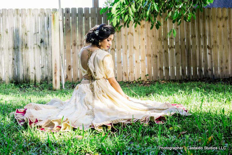 Last touchups of indian bride makeup