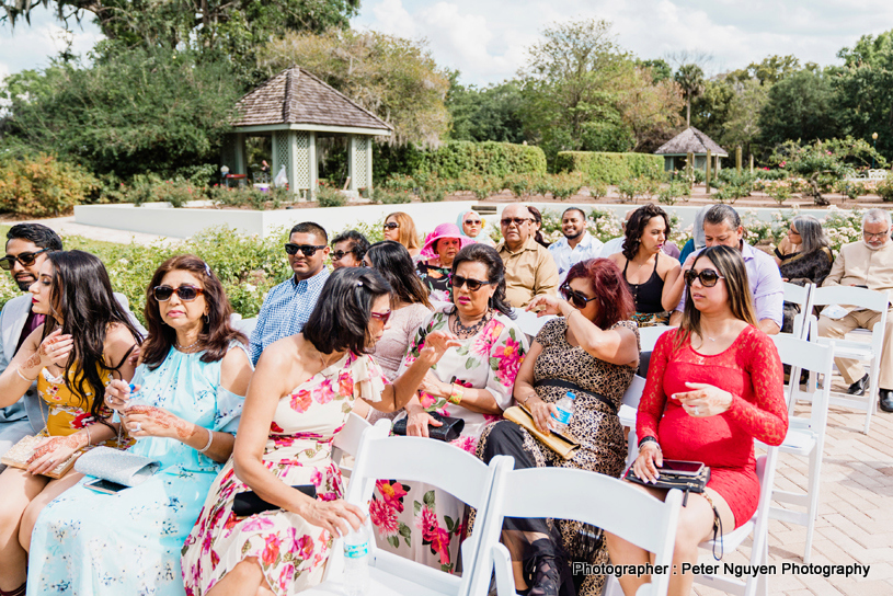 Indian Wedding Guest Waiting for Indian Couple