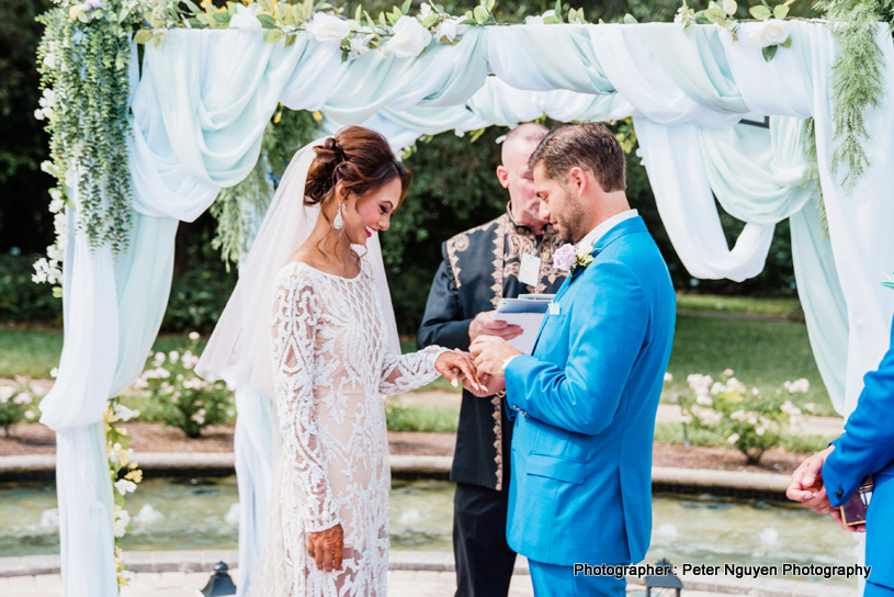 Indian Couple Exchanging Ring Ritual