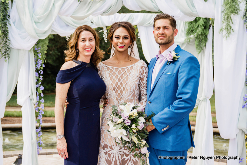 Indian Bride and Groom with Guest