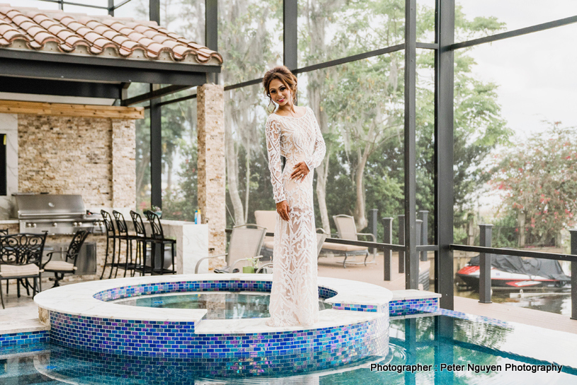 Indian Bride at Swimming Pool Capture