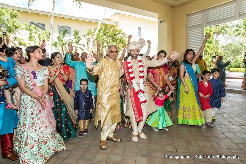 Indian Bride Dancing with Friends and Family