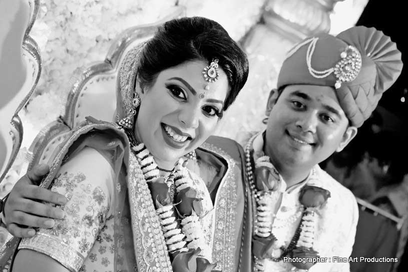 Indian Bride and groom at the Indian wedding