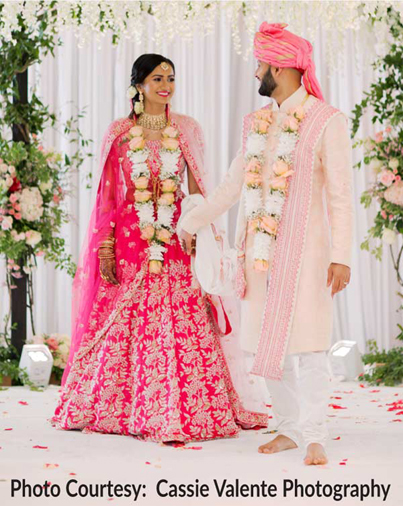 Bride and Groom Walking around Fire called Saptapadi of Phera