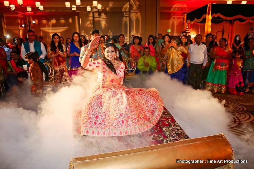 Bride Dancing at wedding Sangeet