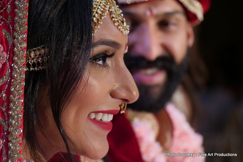Love Sparkling on face of Indian bride to be