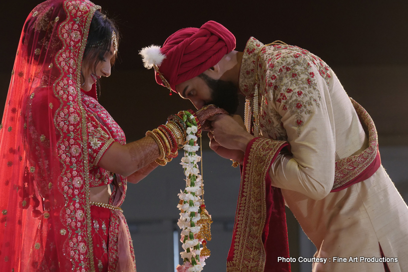 Glamorous indian bride's and Groom's portrait