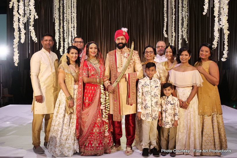 Indian Couple with Bridesmaids