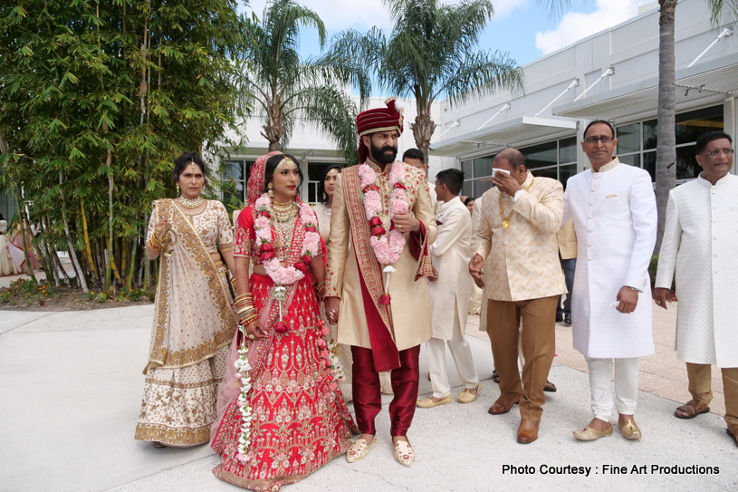 Indian Bride Posing with Family Members