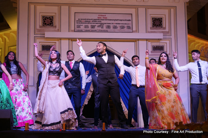 Friends Dancing at indian sangeet