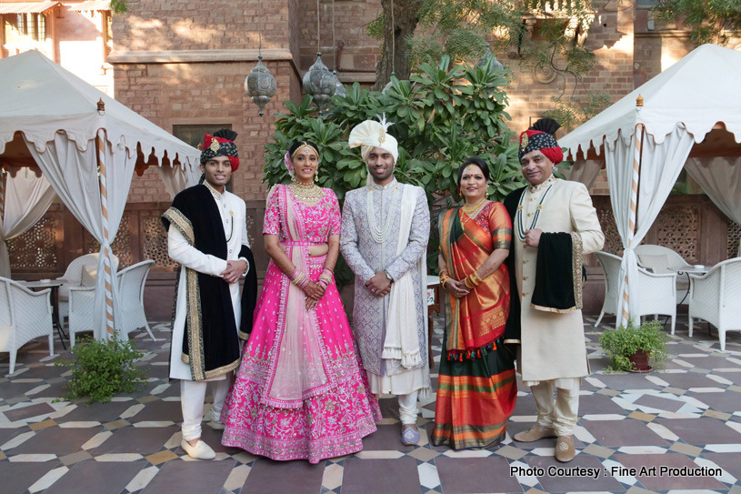 Indian Couple Posing with family