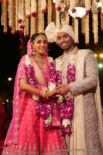 Couple Posing during the wedding ceremony