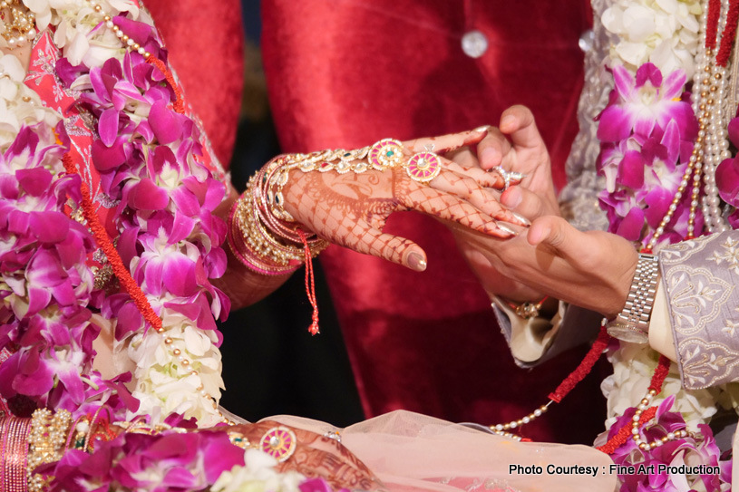 Indian groom Wears Ring to Indian Bride