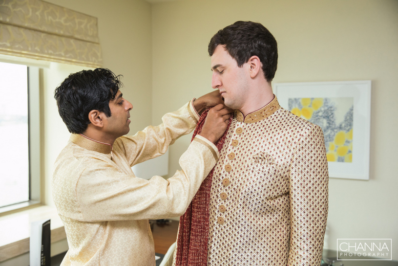 Groom Getting Ready for wedding captured by Channa Photography