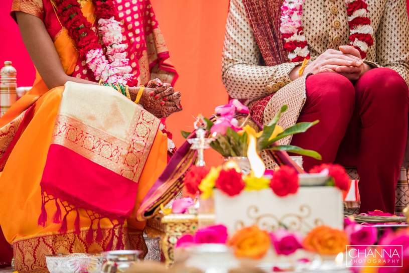 Indian Bride and Groom during Wedding Ceremony