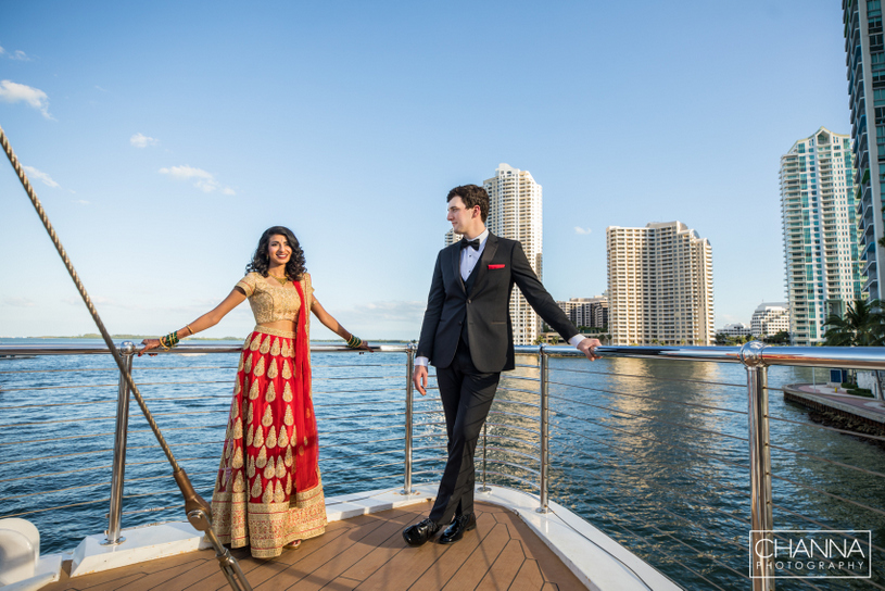 Indian Bride and Groom Ready in Wedding Dress