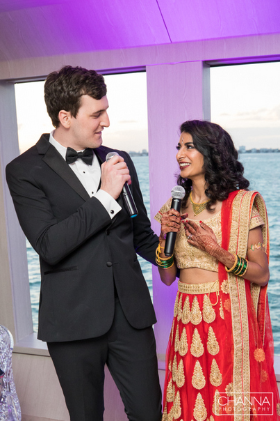 Bride and Groom giving speech for each other