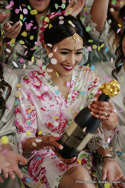 Indian Bride Celebrating just before the ceremony