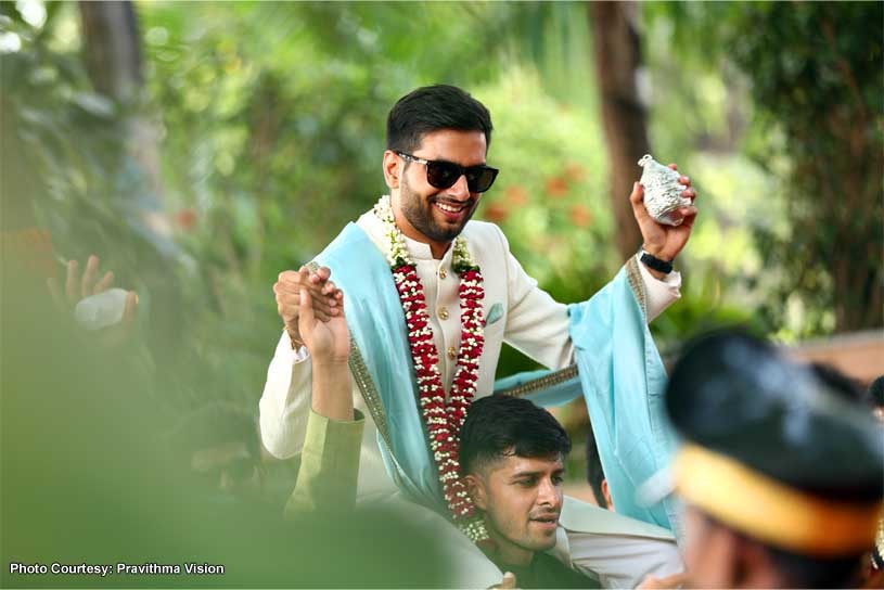 Friend Lifting Groom at the Baraat