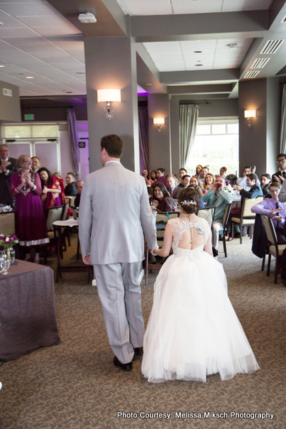 Wedding guest welcoming Newly weds couple