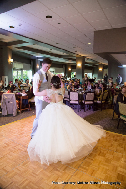 Wedding couple performing their first dance