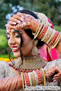 Mehndi designs for the bride are elaborate, intricate, and as part of the tradition