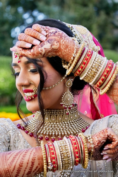 Detailed Indian Wedding Jewelry Look of Bride