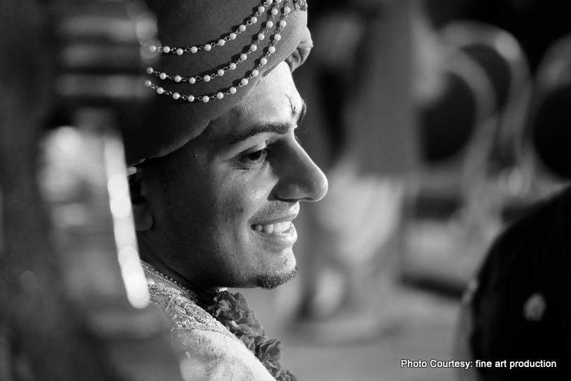 Monochrome click of Indian Groom