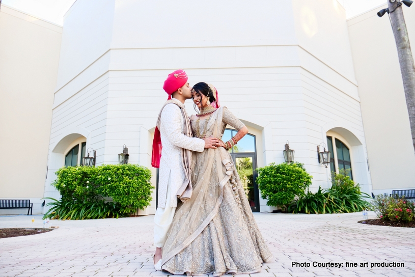 Indian Groom Kissing to Indian Bride 
