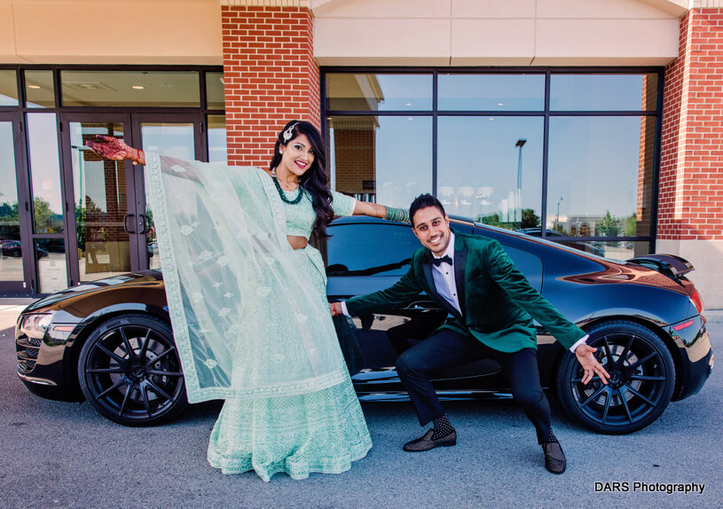 Gorgeous Indian Couple Posing Outdoors