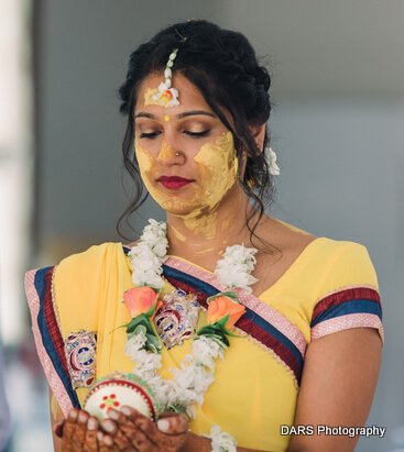 Haldi ceremony Picture of Indian Bride