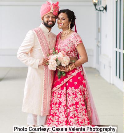 Gorgeous indian Wedding Couple in baby pink Color