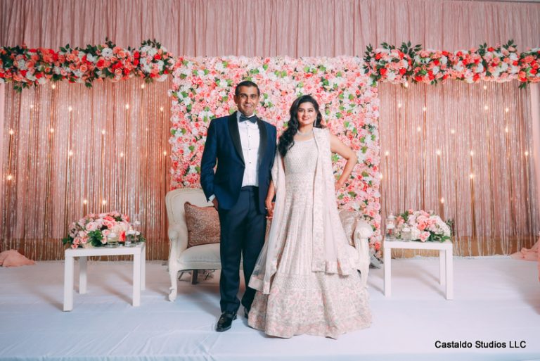 Indian Couple Posing at the reception