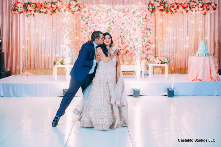 Indian Couple Kissing Each other at the Reception