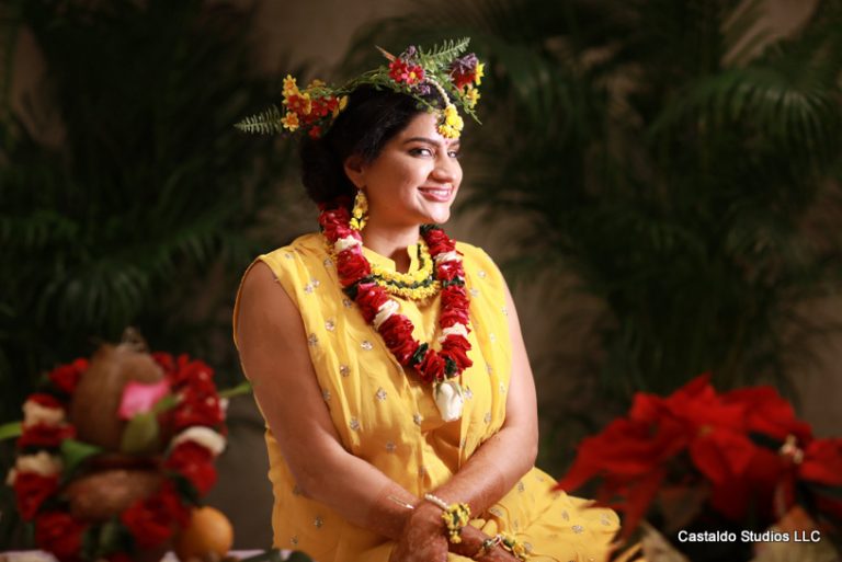 Indian Bride Posing at haldi Ceremony