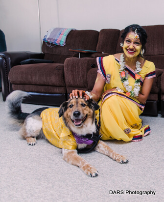 Indian Bride Posing with her Pet