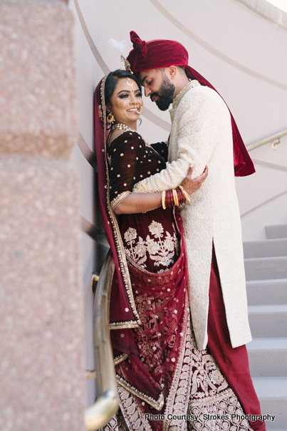 Indian couple posing outdoors