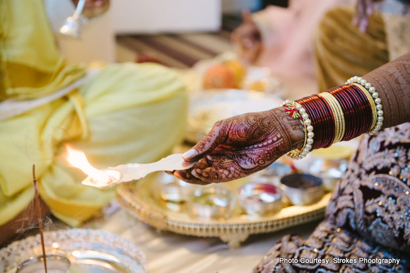 Indian Bride doing wedding rituals