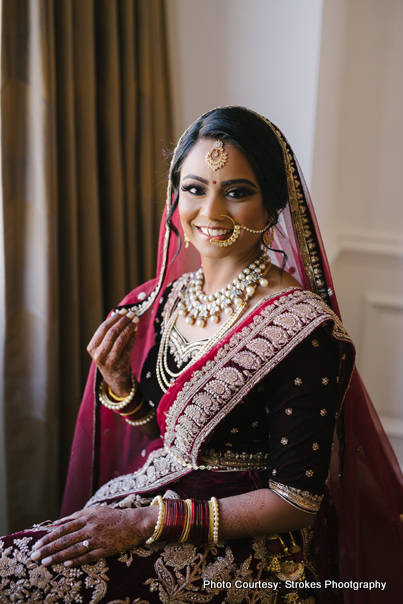 Indian bride posing for a photoshoot