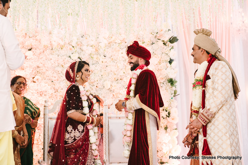 Garland Exchange ceremony at Indian wedding