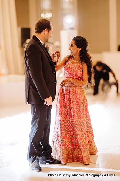 Holding hands and dancing