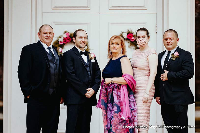 Groom Posing with his family