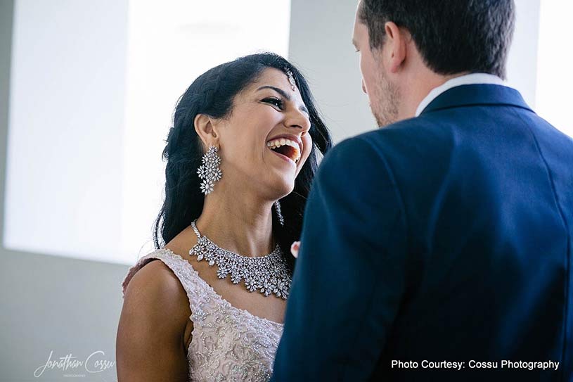 Bride looking in grooms Eyes