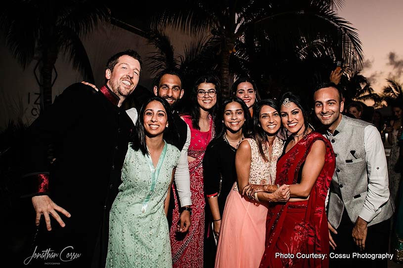 Couple Posing with family and friends