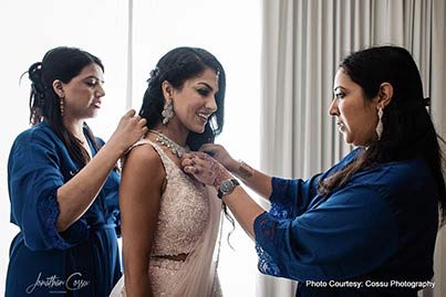 Indian Bride getting ready for her ceremony