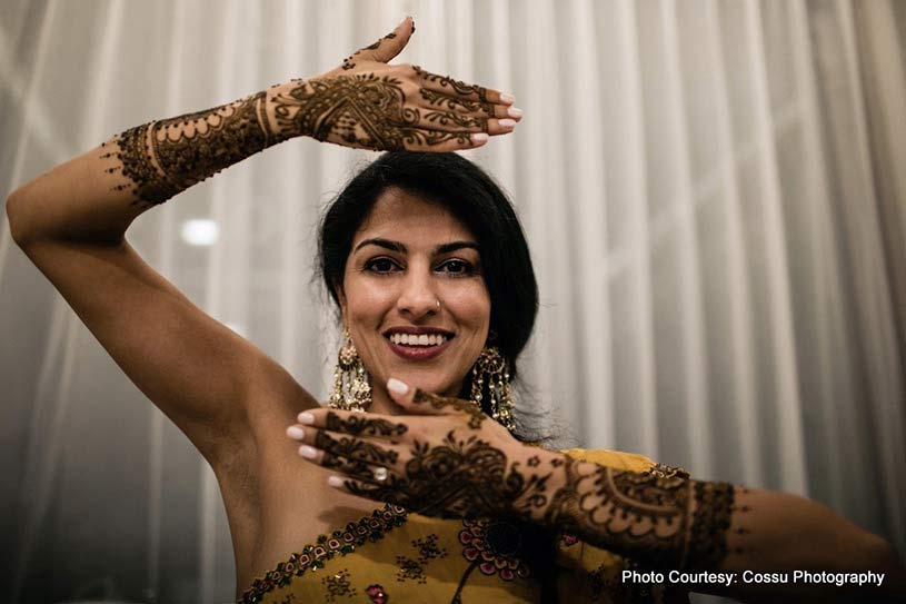 Indian Bride at mehndi ceremony