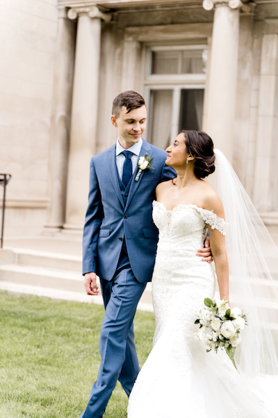 wedding couple ready in wedding dress