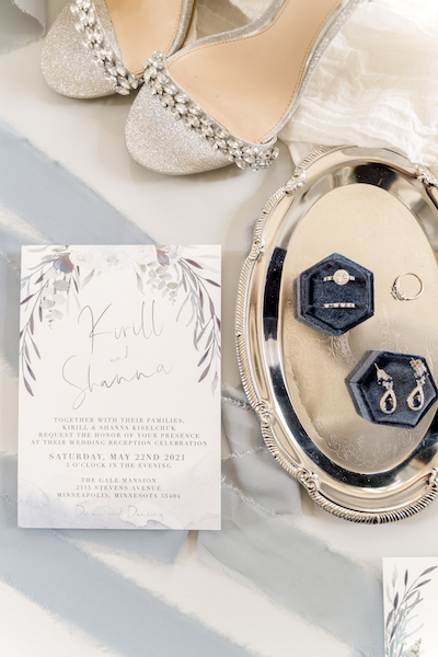 Fusion wedding Invitation card with bridal wedding accessories