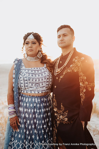 Indian Bride and Indian groom ready for garba night